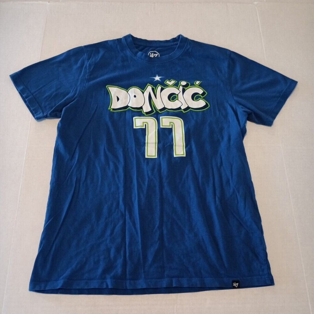 Dallas Mavericks #77 Luka Doncic T-Shirt Men's S Small‎ Blue '47 Brand